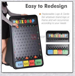 Winspin 25X41 LED Lighted Prize Drop Board Game with Customizable Prize Slots and Vibrant Multi-Colored LED Lights