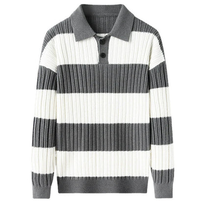 A soft, comfortable long sleeve top in a classic striped pattern, perfect for casual or smart-casual wear.