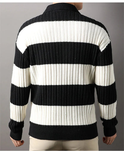 A soft, comfortable long sleeve top in a classic striped pattern, perfect for casual or smart-casual wear.