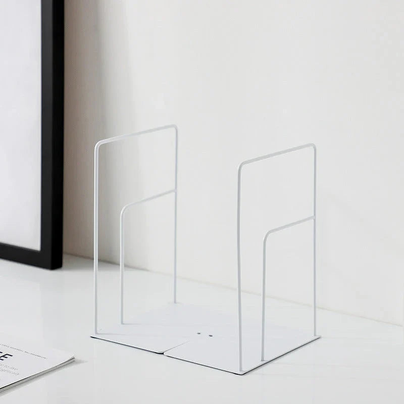 Stylish and durable black and white iron bookends for organised desks and home libraries