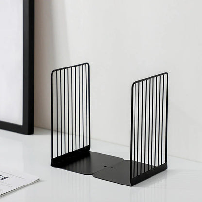 Stylish and durable black and white iron bookends for organised desks and home libraries