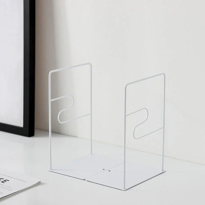 Stylish and durable black and white iron bookends for organised desks and home libraries
