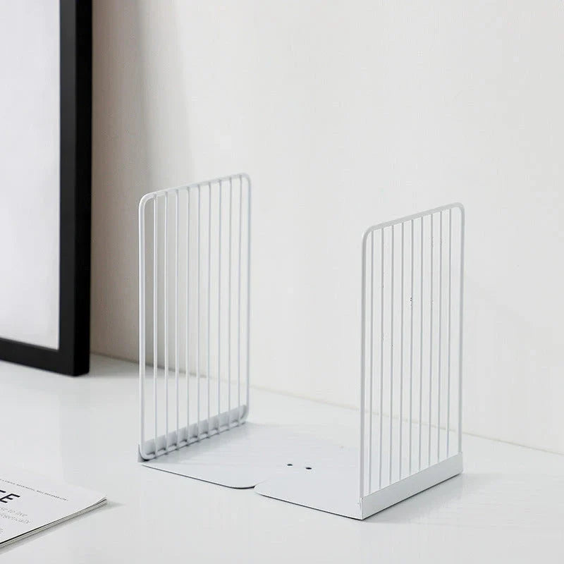 Stylish and durable black and white iron bookends for organised desks and home libraries