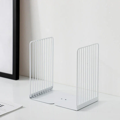 Stylish and durable black and white iron bookends for organised desks and home libraries