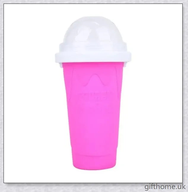A silicone and TPU slushy cup with a straw and spoon, capable of turning liquids into frozen treats in just 1-2 minutes.