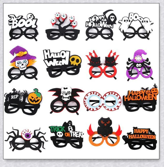 Vibrant, spooky-yet-whimsical Halloween-themed plastic glasses with a variety of cartoon designs
