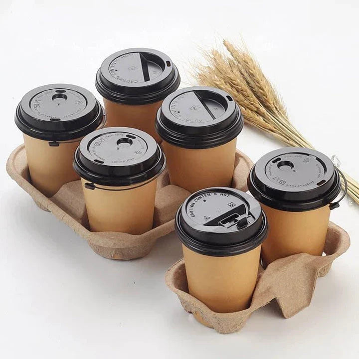 Disposable paper coffee cup holders in a 20-piece set for hands-free, eco-friendly coffee enjoyment