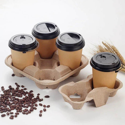 Disposable paper coffee cup holders in a 20-piece set for hands-free, eco-friendly coffee enjoyment