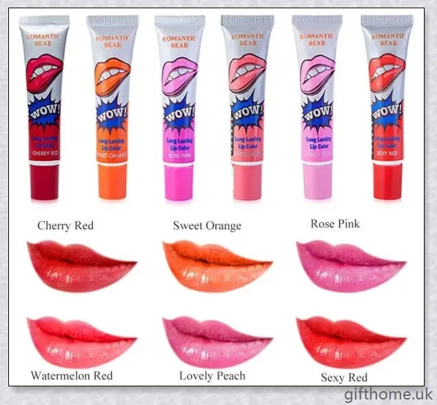 Amazing 6 Colour Waterproof Long-Lasting Peel Liquid Lipstick - Vibrant shades, innovative peel-off application, and hydrating mineral-infused formula