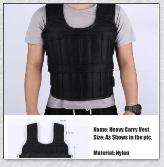 A weighted vest for boxing, bodybuilding, and tactical training, with 32 adjustable pockets to customise the resistance level.