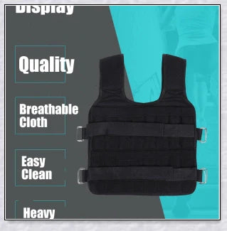 A weighted vest for boxing, bodybuilding, and tactical training, with 32 adjustable pockets to customise the resistance level.