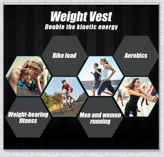A weighted vest for boxing, bodybuilding, and tactical training, with 32 adjustable pockets to customise the resistance level.
