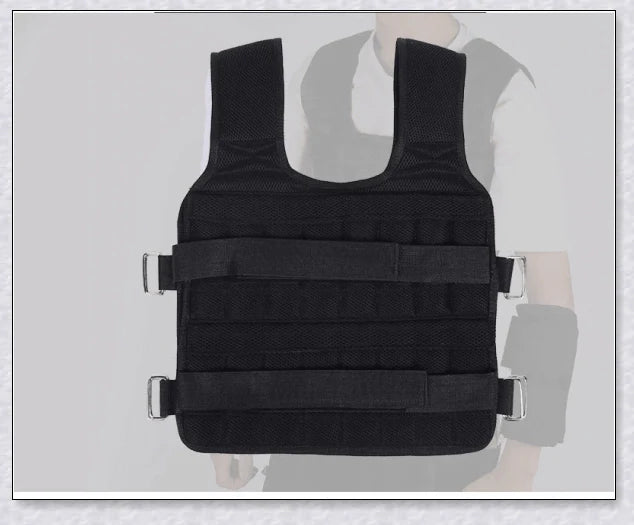 A weighted vest for boxing, bodybuilding, and tactical training, with 32 adjustable pockets to customise the resistance level.