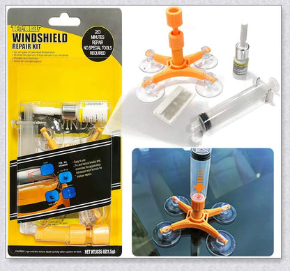 A phone screen crack repair kit with a specialized resin formula and vacuum-powered applicator for easy, invisible screen repairs.