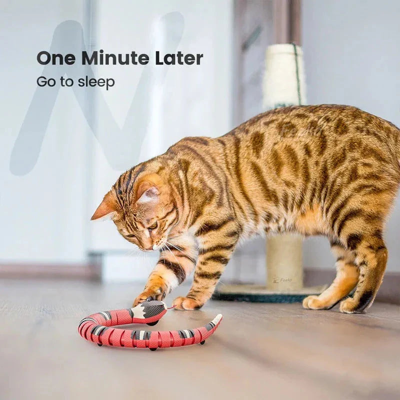 Automatic Electronic Snake Cat Teaser Toy with lifelike snake movements and smart sensing technology