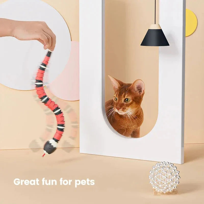 Automatic Electronic Snake Cat Teaser Toy with lifelike snake movements and smart sensing technology