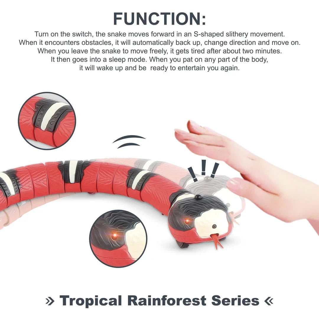 Automatic Electronic Snake Cat Teaser Toy with lifelike snake movements and smart sensing technology