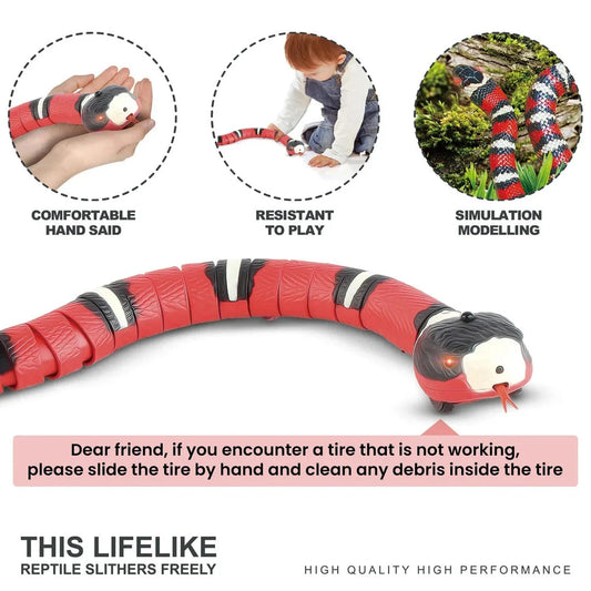 Automatic Electronic Snake Cat Teaser Toy with lifelike snake movements and smart sensing technology