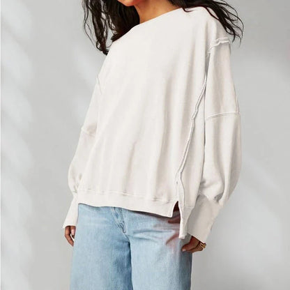 Elegant Y2K Patchwork Autumn Sweatshirt in Army Green colour, featuring a stylish patchwork design and a comfortable, loose-fitting silhouette.