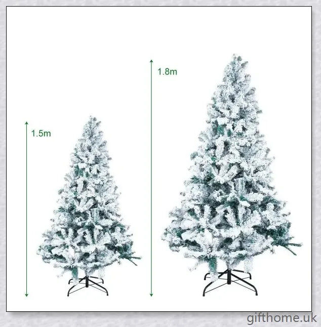 Exclusive White S Effect Artificial Christmas Tree with Flocked Branches and Sturdy Metal Stand