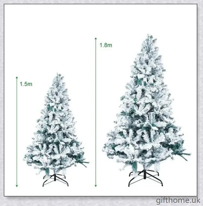 Exclusive White S Effect Artificial Christmas Tree with Flocked Branches and Sturdy Metal Stand