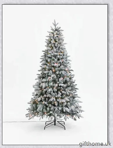 Exclusive White S Effect Artificial Christmas Tree with Flocked Branches and Sturdy Metal Stand