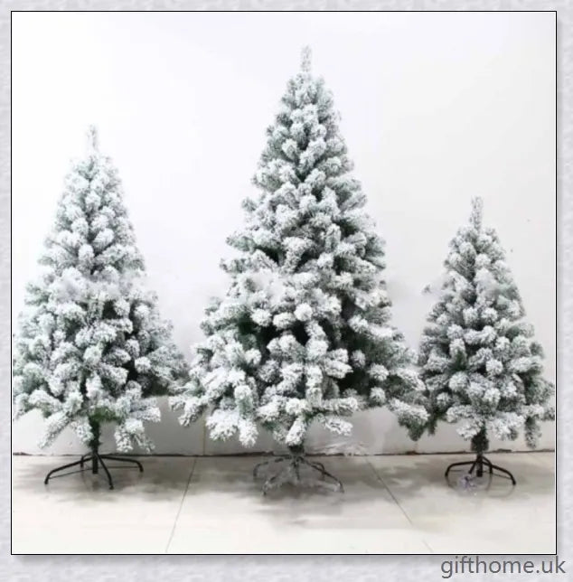 Exclusive White S Effect Artificial Christmas Tree with Flocked Branches and Sturdy Metal Stand
