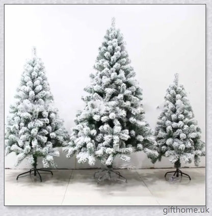 Exclusive White S Effect Artificial Christmas Tree with Flocked Branches and Sturdy Metal Stand