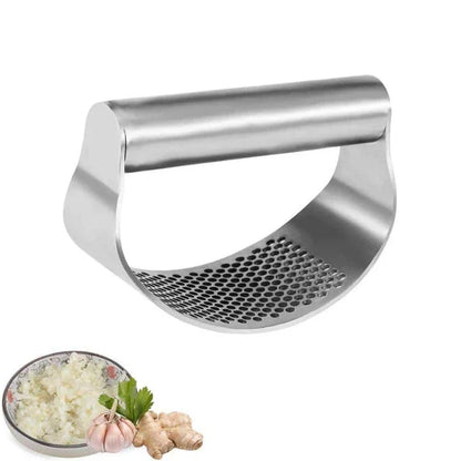 Trendha Ergonomic Design Garlic Press - Stainless Steel Mincing Tool for Garlic, Ginger, and More