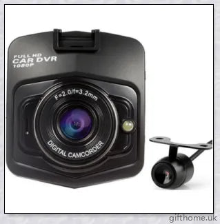 Dual lens car dash cam with 360-degree swivel and motion sensor for comprehensive road surveillance and incident recording