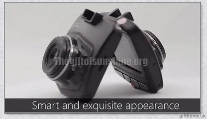 Dual lens car dash cam with 360-degree swivel and motion sensor for comprehensive road surveillance and incident recording