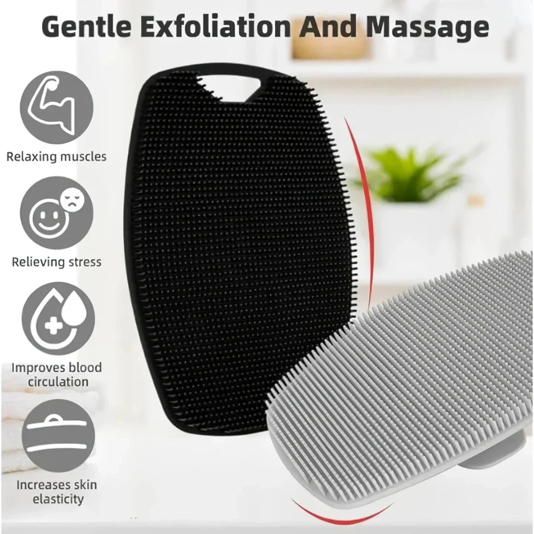 Premium silicone exfoliating body scrubber with soft bristles for gentle cleansing and massage