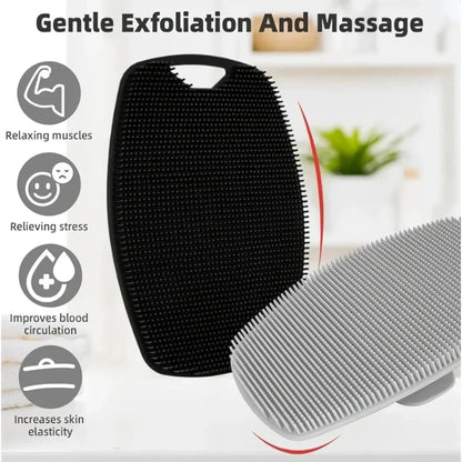 Premium silicone exfoliating body scrubber with soft bristles for gentle cleansing and massage