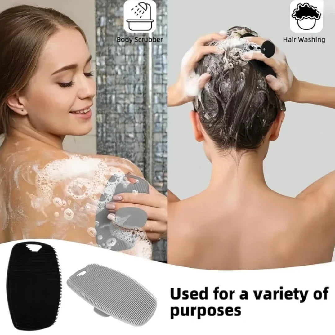 Premium silicone exfoliating body scrubber with soft bristles for gentle cleansing and massage