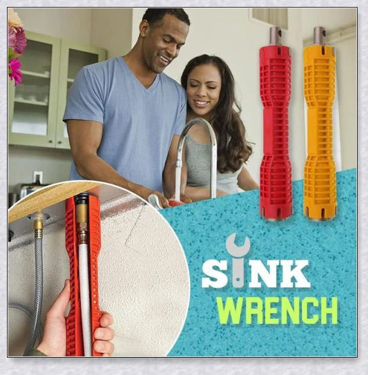 The Plumber's Sink Wrench, a high-quality plumbing tool designed to easily reach and turn hard-to-access nuts and bolts in tight spaces.