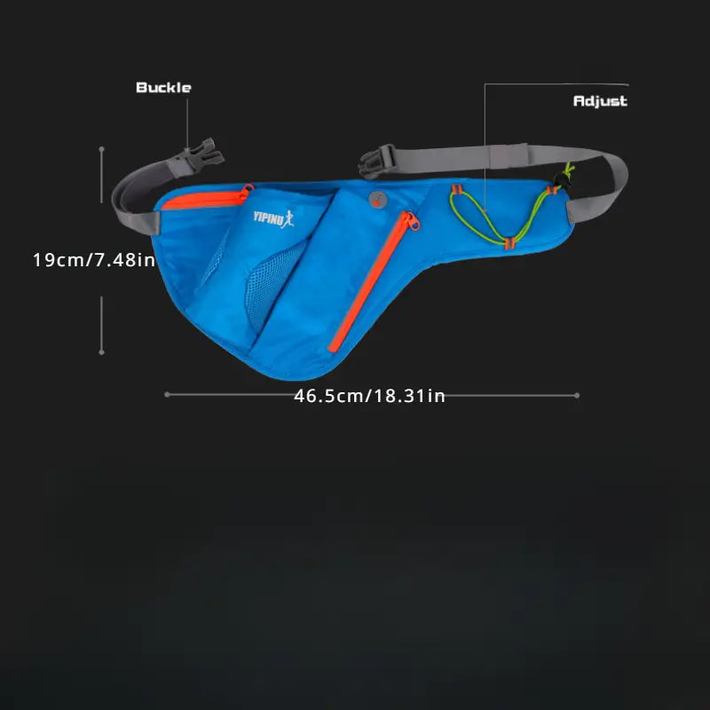 Running Water Bottle Waist Pack with adjustable strap, water bottle holder, and reflective safety features
