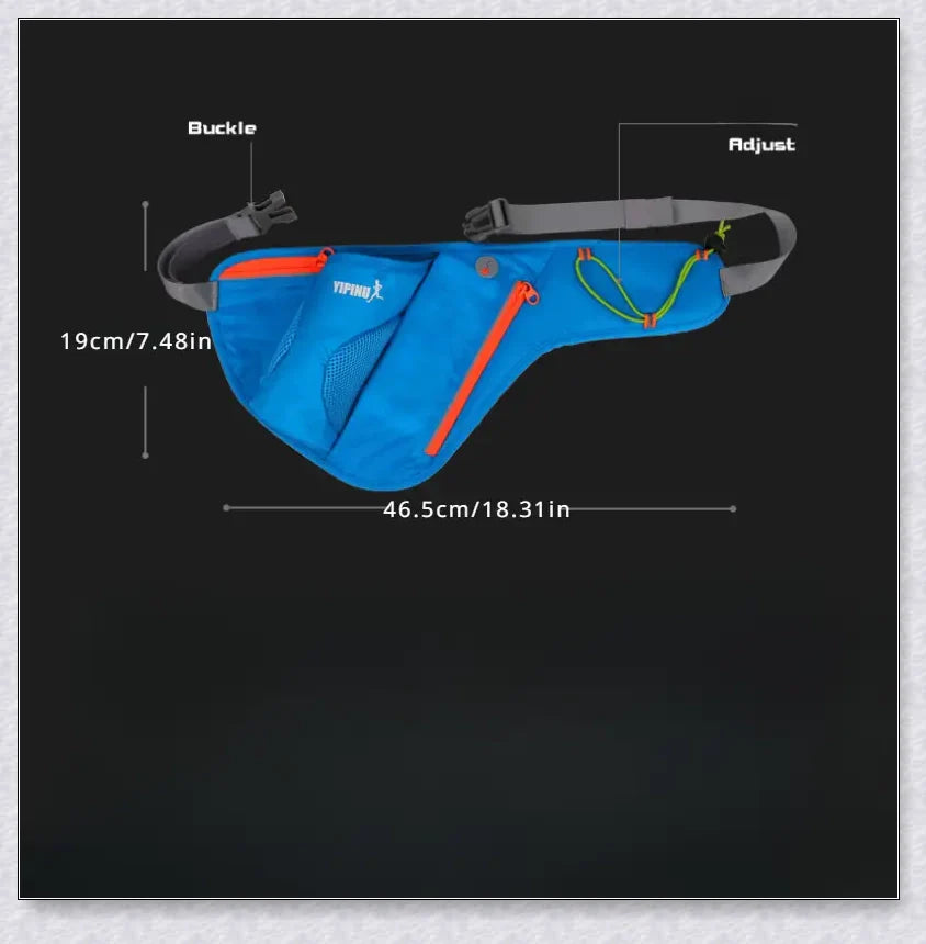 Running Water Bottle Waist Pack with adjustable strap, water bottle holder, and reflective safety features