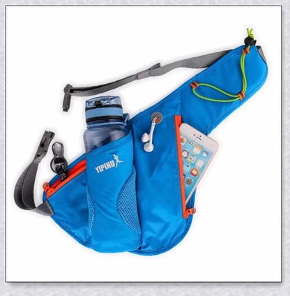 Running Water Bottle Waist Pack with adjustable strap, water bottle holder, and reflective safety features