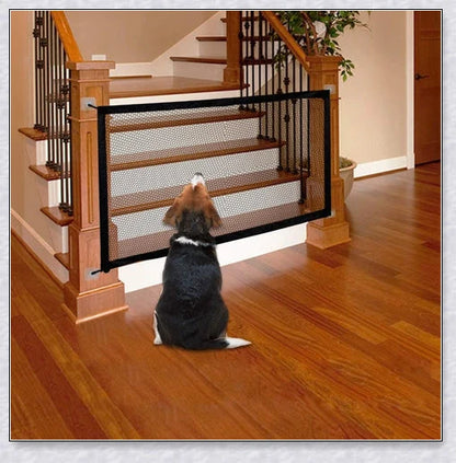 Indoor Retractable Dog Gate Mesh - Adjustable and Durable Gate Protecting Home Safety