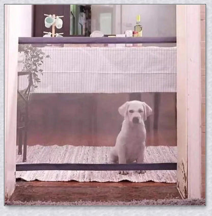 Indoor Retractable Dog Gate Mesh - Adjustable and Durable Gate Protecting Home Safety