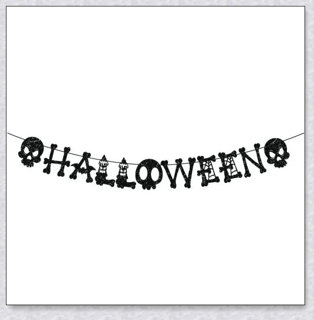 Set of 3 Greetreat Happy Halloween Trick or Treat Banners with bold skull and 'Trick or Treat' designs