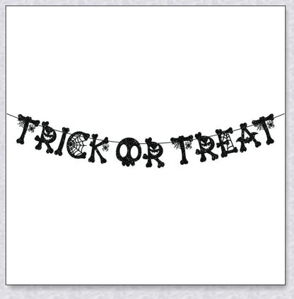 Set of 3 Greetreat Happy Halloween Trick or Treat Banners with bold skull and 'Trick or Treat' designs