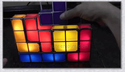 Tetris Constructible Desk Lamp Light - Modular LED-illuminated blocks for endless creative configurations