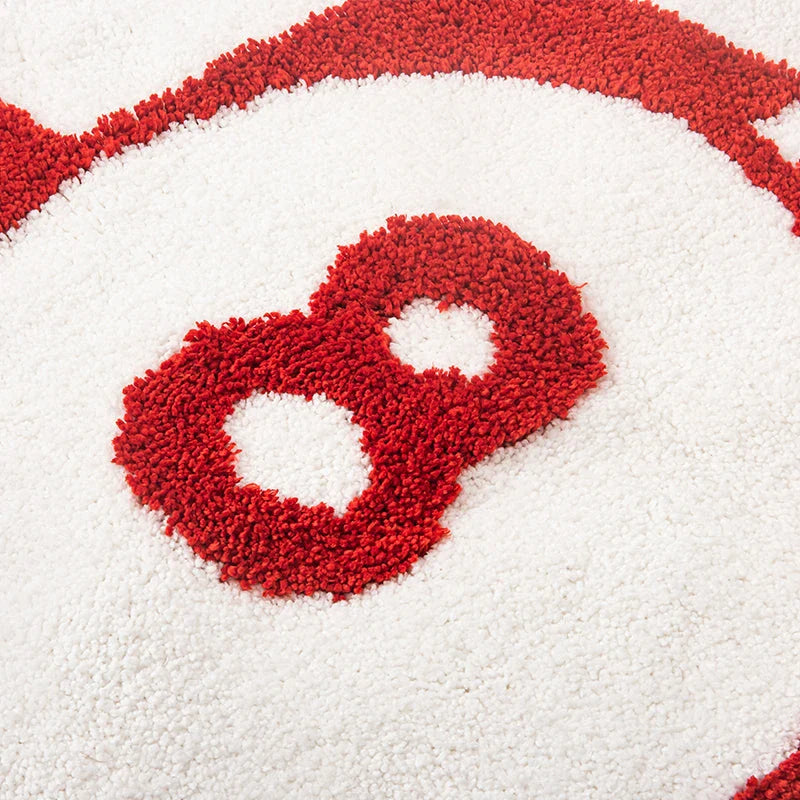 Billiards 8 Ball Tufted Area Rug with a striking black 8 ball design surrounded by a bold red circle