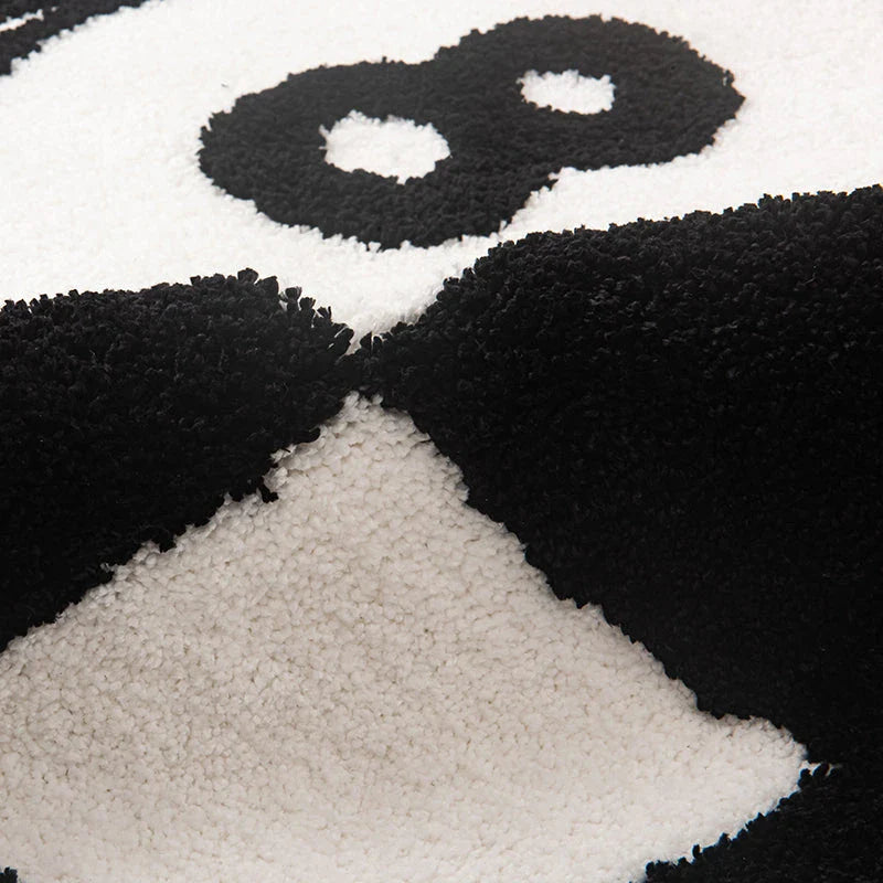 Billiards 8 Ball Tufted Area Rug with a striking black 8 ball design surrounded by a bold red circle