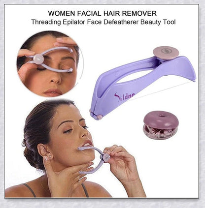 Facial Hair Removal Threading Tool for painless, root-extracting hair removal on the forehead, cheeks, chin, and upper lip
