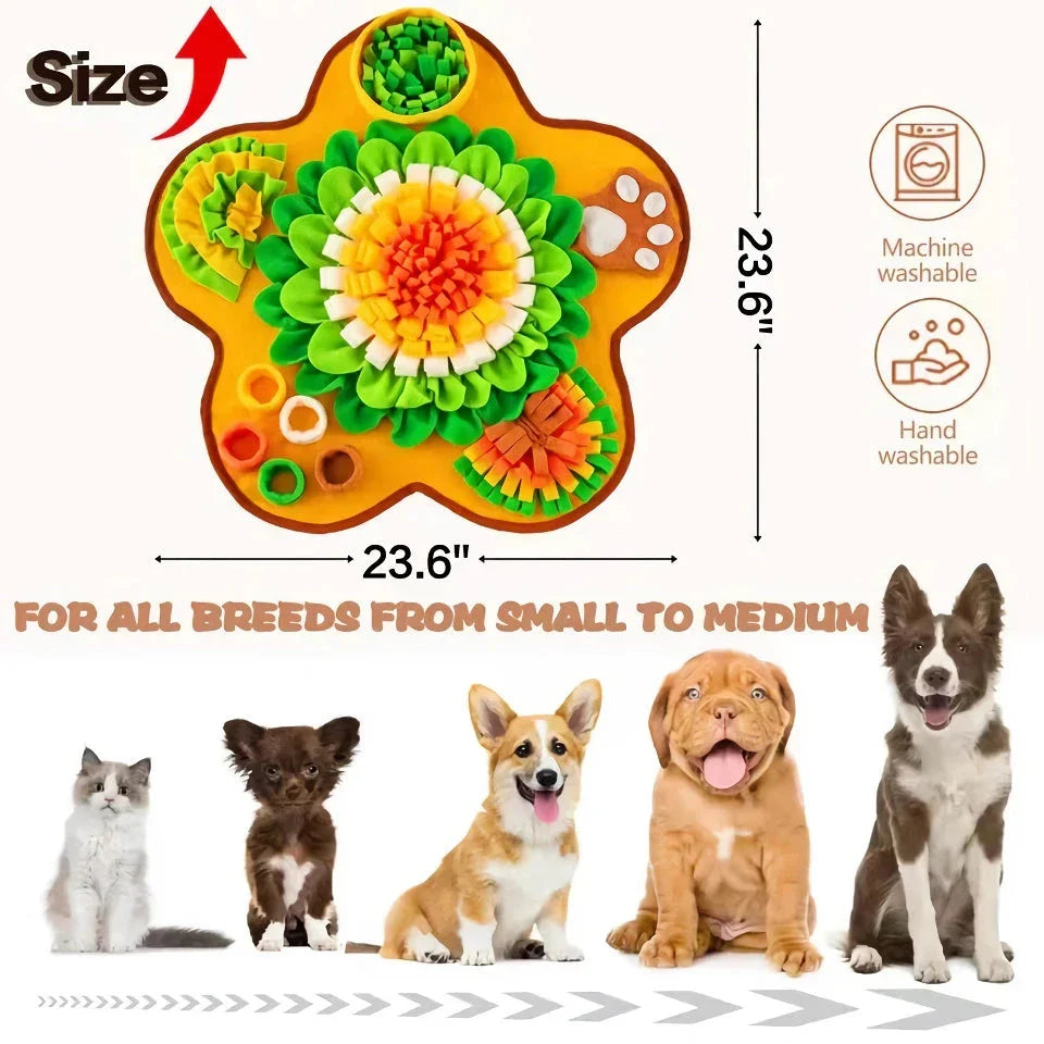Interactive Sniff Mat for Dogs - a versatile playtime companion with treat dispensing, squeaky toys, and boredom-busting activities
