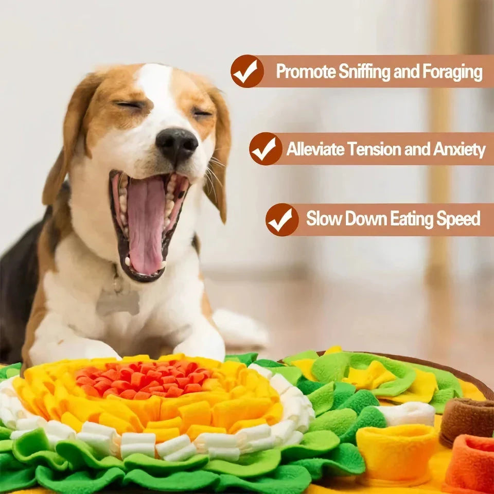 Interactive Sniff Mat for Dogs - a versatile playtime companion with treat dispensing, squeaky toys, and boredom-busting activities