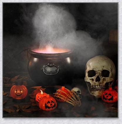 Halloween Witch Pot Smoke Machine Mist Maker with colourful LED lighting and mesmerising mist effect