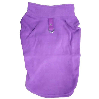 A cosy, warm fleece vest for dogs in a classic solid royal blue colour